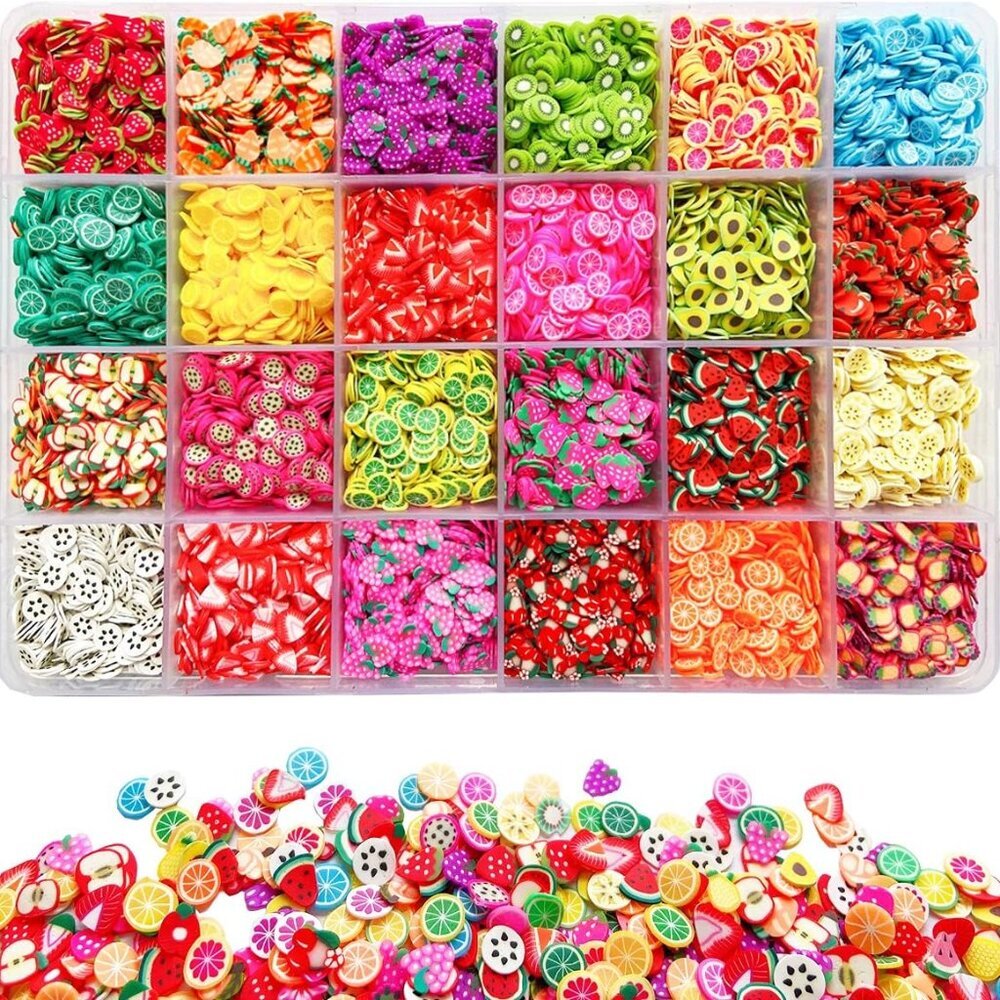 16800Pcs Fruit Slices Fruit Nail Art Slices Polymer Clay Slice Nail 3D Polymer S